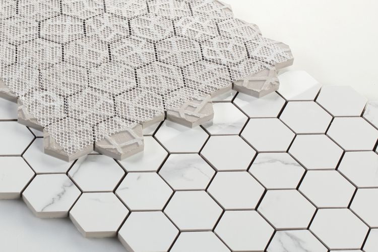 Malaysia Carrara Pre Polished Hexagon Mosaic 12 x 12