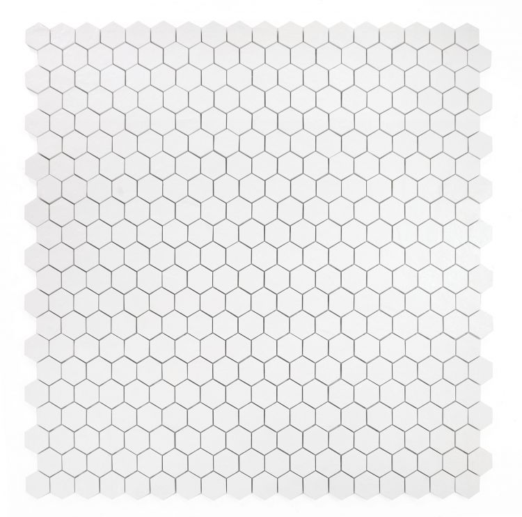 Super White Stone Hexagon 2 x 2 12 x 12
