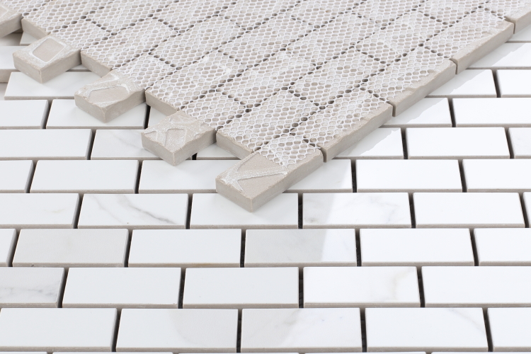 Malaysia Calacatta Dorado Polished Brick Mosaic 12 x 12