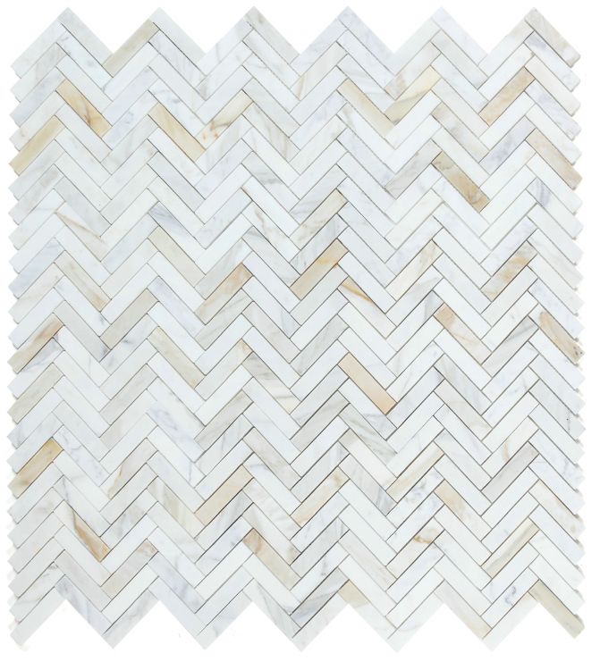 Herringbone Calacatta Gold Honed 11.25 x 11.25