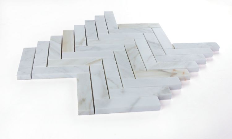 Herringbone Calacatta Gold Honed 11.25 x 11.25