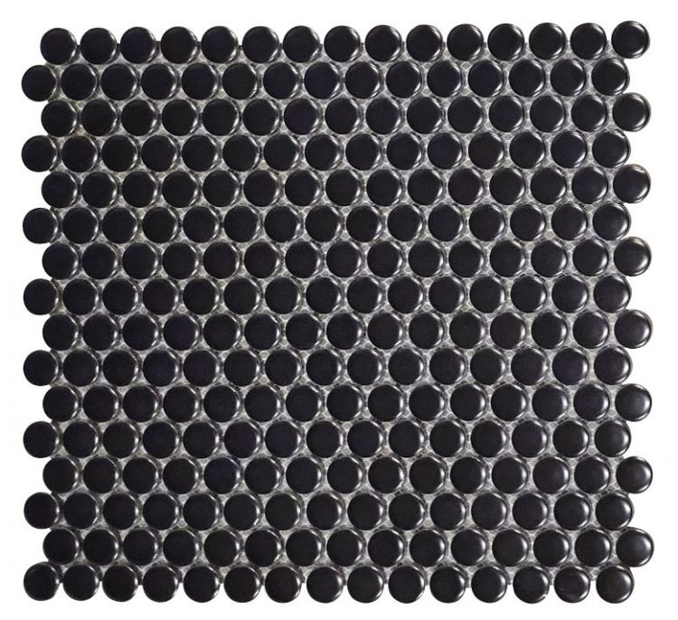 Penny Round Black Matte 11.5 x 12.25