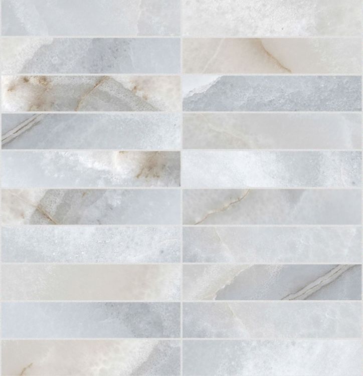 Reves Bleu Matte Mosaico 1 x 6 12 x 12 Reves Bleu Matte Mosaico 1 x 6 12 x 12