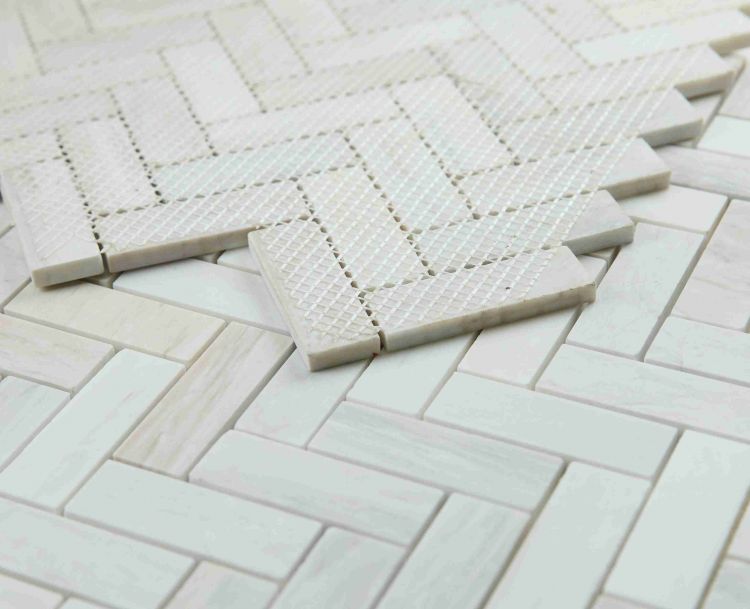 Herringbone Wooden White Honed 12 x 12.75