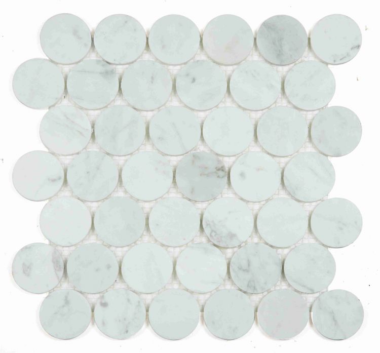Penny Marble Large Carrara Honed 2 x 2 11.75 x 12
