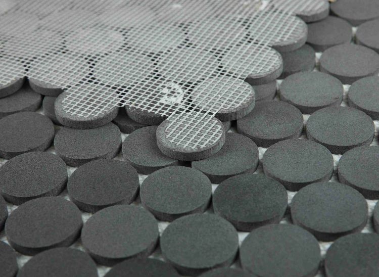 Penny Marble Large Basalt Honed 2 x 2 11.75 x 12